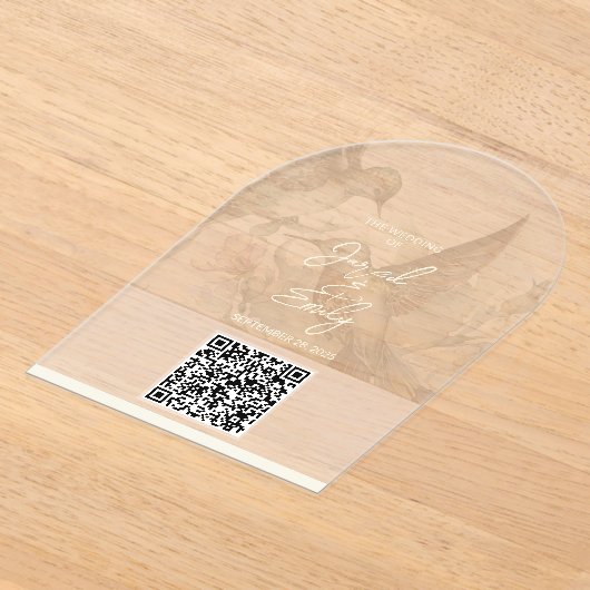 Hummingbird Wedding QR Code Einladung (Ablage )