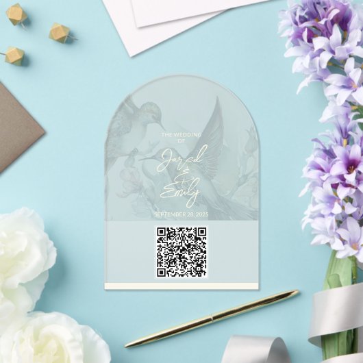 Hummingbird Wedding QR Code Einladung (Insitu (Hochzeit))