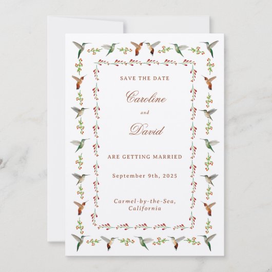 Hummingbird Wedding Save the Date (Vorderseite)