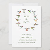 Hummingbird Wedding Save the Date Announcement Einladung (Vorderseite)