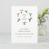 Hummingbird Wedding Save the Date Announcement Einladung (Stehend Vorderseite)
