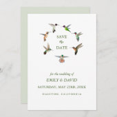 Hummingbird Wedding Save the Date Announcement Einladung (Vorne/Hinten)