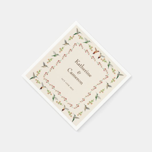 Hummingbird Wedding Serviette (Ecke)