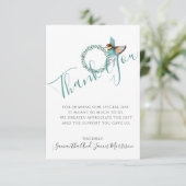 Hummingbird Wedding Wreath Wedding Dankeschön Kart Dankeskarte (Stehend Vorderseite)