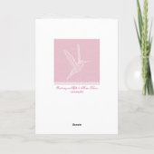 Hummingbird Weiß und Rosa Karte (Rückseite)