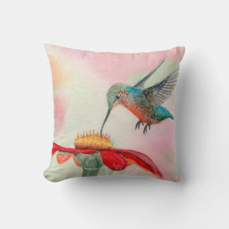 Hummingbird werfen kissenartige Aquarellkunst Kissen