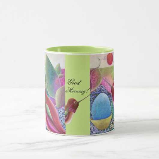 Hummingbird Whimsical Art Tasse (Zentrum)