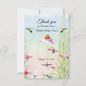 Hummingbird & Wildflower Baby Shower Dankeskarte (Vorderseite)