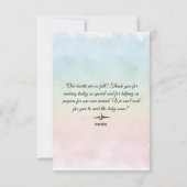 Hummingbird & Wildflower Baby Shower Dankeskarte (Rückseite)