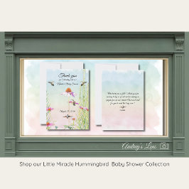 Hummingbird & Wildflower Baby Shower Dankeskarte