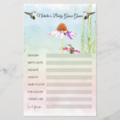Hummingbird & Wildflower Baby Shower Flyer (Vorne)