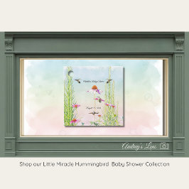 Hummingbird & Wildflower Baby Shower Geschenkanhänger