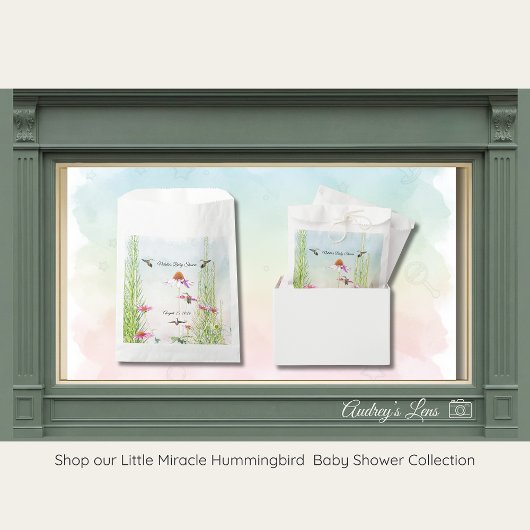 Hummingbird & Wildflower Baby Shower Geschenktütchen