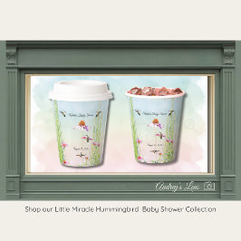 Hummingbird & Wildflower Baby Shower Pappbecher