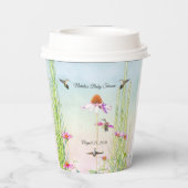 Hummingbird & Wildflower Baby Shower Pappbecher (Rückseite)