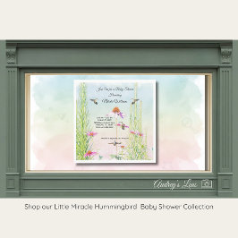Hummingbird & Wildflower Baby Shower Serviette