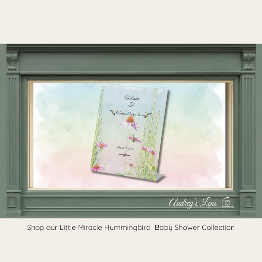 Hummingbird & Wildflower Baby Shower Sockelschild