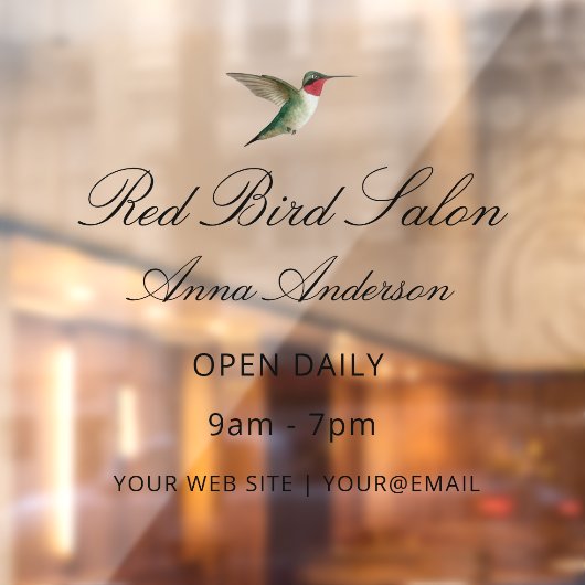 Hummingbird Window Cloning Fensteraufkleber (Blatt 2)