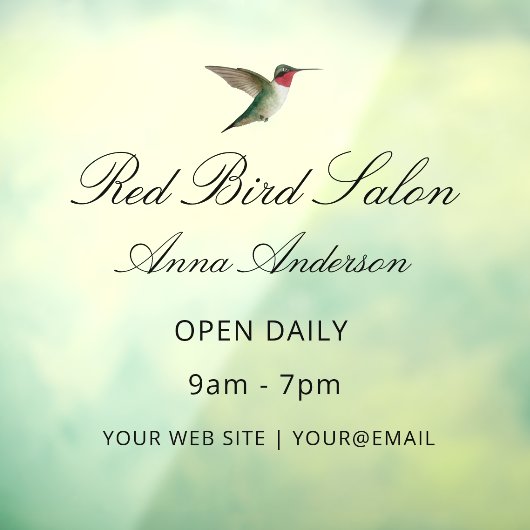 Hummingbird Window Cloning Fensteraufkleber (Blatt 3)