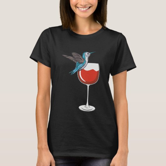 Hummingbird Wine Drinking Birdwatching T-Shirt (Vorderseite)