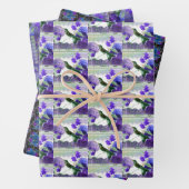 Hummingbird with hydrangeas, Rosen, Purple back wr Geschenkpapier Set (Beispiel)