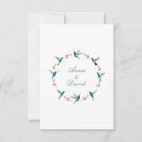 Hummingbird Wreath Wedding Dankeschön Karte