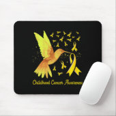 Hummingbird Yellow Gold Childhood Cancer Awareness Mousepad (Mit Mouse)