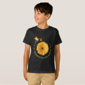 Hummingbird Yellow Sunflower Childhood Cancer Awar T-Shirt (Vorne ganz)