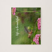 Hummingbird Zinnia Blume Garden Puzzle (Vertikal)