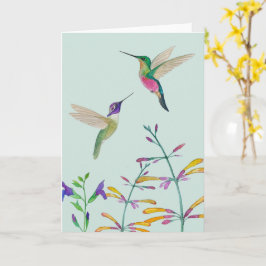 Hummingbirds and Flowers Karte