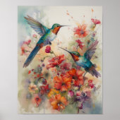 Hummingbirds Aquarell Art Print Poster (Vorne)