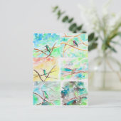 Hummingbirds Aquarellbilder Postkarte (Stehend Vorderseite)