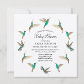 Hummingbirds Baby Shower Einladung (Vorderseite)