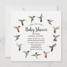 Hummingbirds Baby Shower Einladung