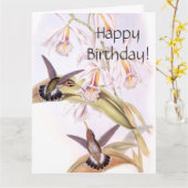 Hummingbirds Birthday Big Grußkarte Karte (Gelbe Blume)