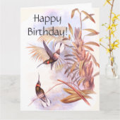 Hummingbirds Birthday Big Grußkarte Karte (Gelbe Blume)