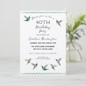 Hummingbirds Birthday Invitation Einladung (Stehend Vorderseite)