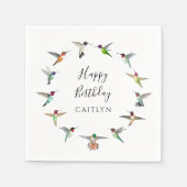 Hummingbirds Birthday  Serviette (Vorderseite)