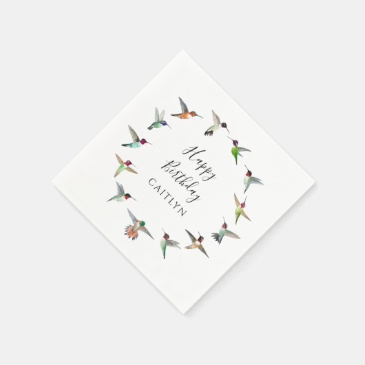 Hummingbirds Birthday  Serviette (Ecke)