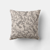 Hummingbirds Blattwerk taupe whimsisical Vintag Kissen (Rückseite)