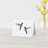 Hummingbirds (Blauer Hehlkopf) Karte (Gelbe Blume)