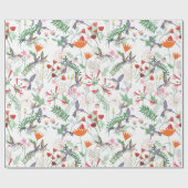 Hummingbirds Blume Muster Geschenkpapier (Flach)