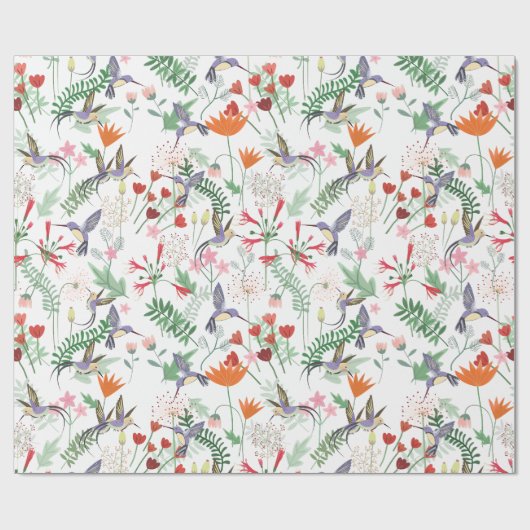 Hummingbirds Blume Muster Geschenkpapier (Flach)