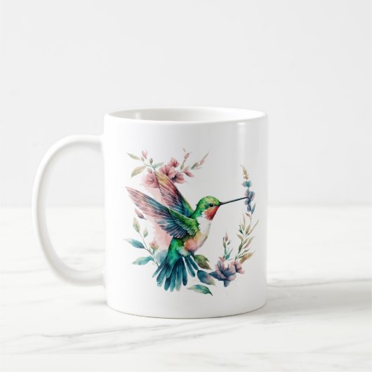 Hummingbirds Blume Muster Kaffeetasse (Links)