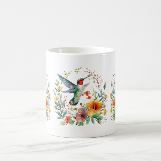Hummingbirds Blume Muster Kaffeetasse (Mittel)
