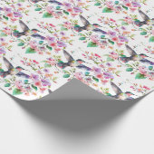Hummingbirds Blume Wreath Pattern Geschenkpapier (Ecke)