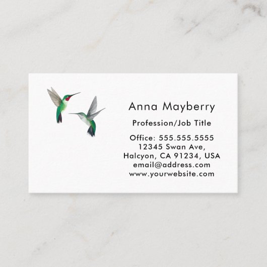 Hummingbirds Business Card Visitenkarte (Vorderseite)