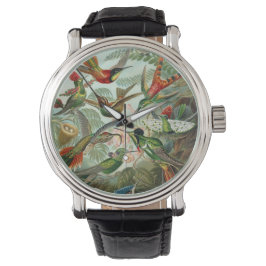 Hummingbirds by Ernst Haeckel, Vintage Vogelbäume Armbanduhr