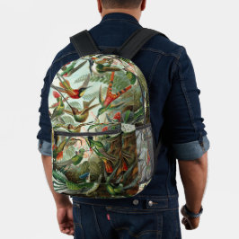 Hummingbirds by Ernst Haeckel, Vintage Vogelbäume Bedruckter Rucksack