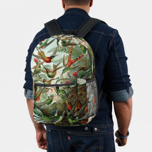 Hummingbirds by Ernst Haeckel, Vintage Vogelbäume Bedruckter Rucksack (Insitu (Modell))